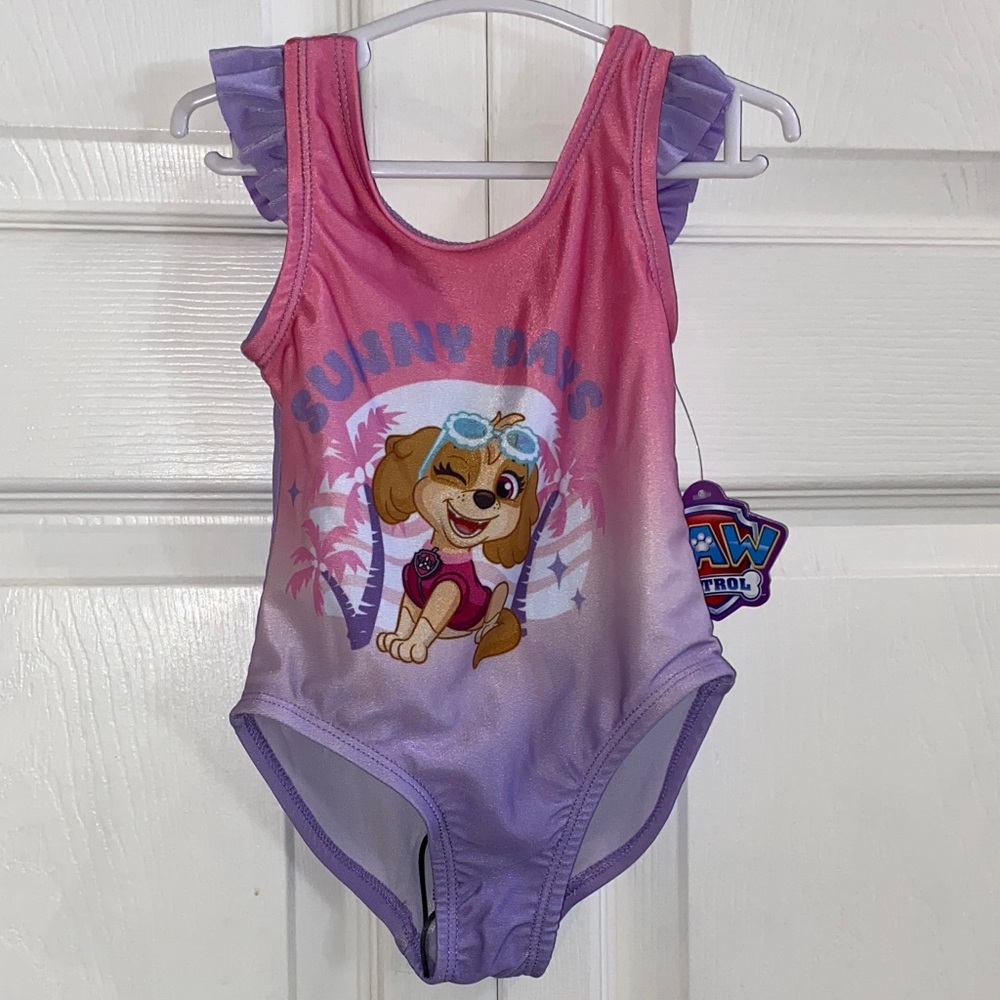 Paw Patrol Skye Sunny Days Toddler Girls 1 Piece Swimsuit Bathing Suit Size 2T